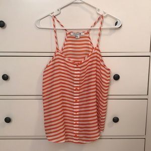 Orange and White Striped Summer Tank Top